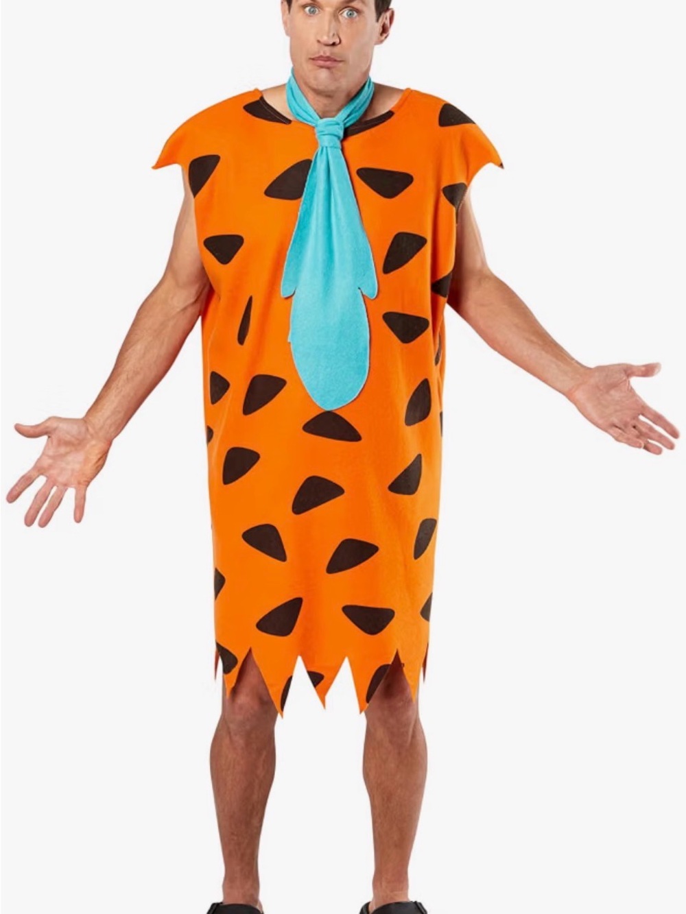 Orange Flintstone-Inspired men’s costume